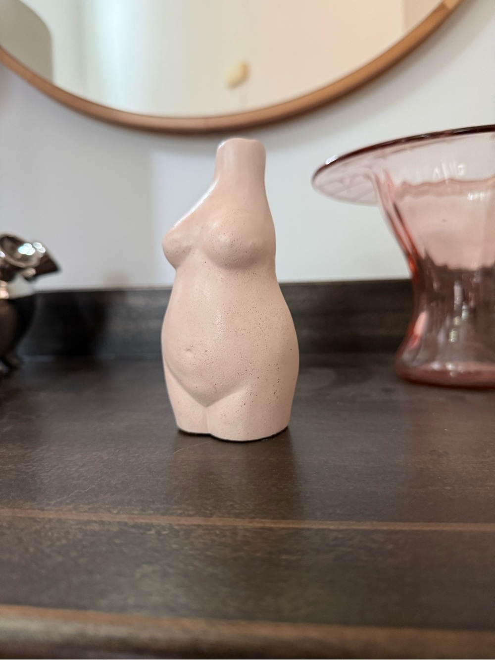 Handcrafted Ceramic Female Torso Figurine - Blush